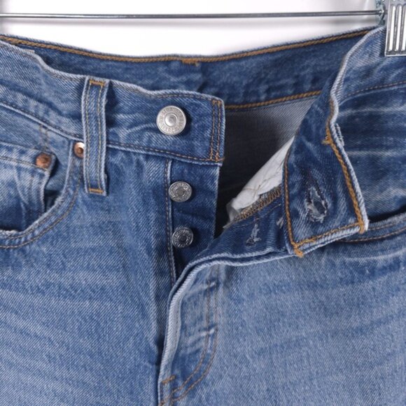 LEVIS PREMIUM 501 S Skinny Distressed Button Fly Jeans 100% Cotton W26 L32 - Picture 6 of 15